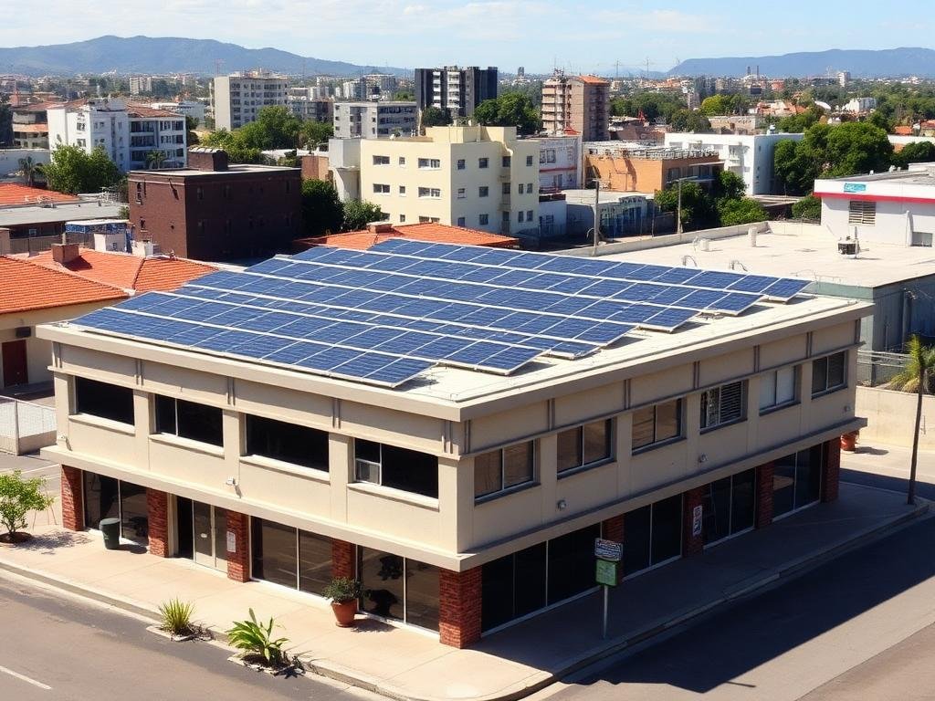 Instalação em cobertura de estabelecimento comercial, com foco em previsibilidade de custos.